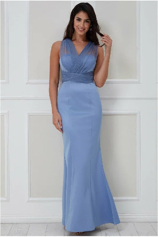 Goddiva Boobtube Multi-tie Maxi Dress - Cornflower