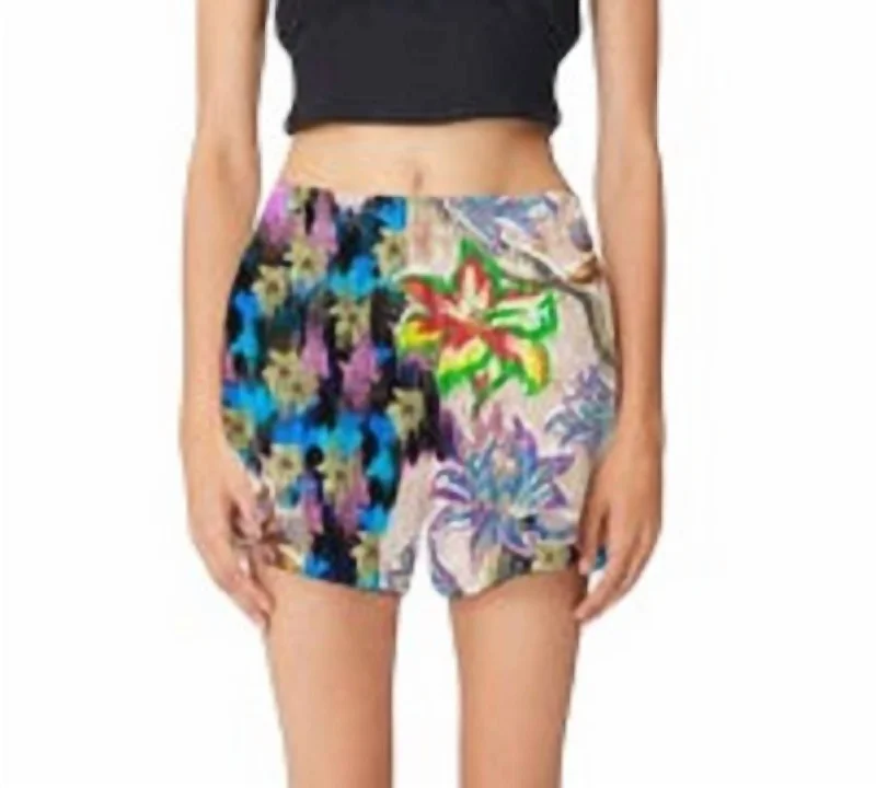 Linen Women Shorts for Breathable Comfort in Hot WeatherAreco Dinna Short In Purple Mix 4