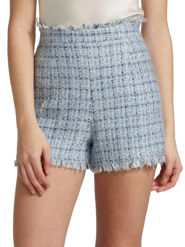 Tie - Waist Women Shorts for a Customizable FitCoronado Tweed Shorts In Periwinkle