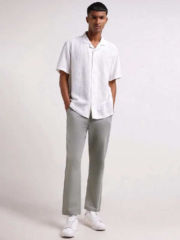 Twill Women Shorts with a Smooth Texture and DurabilityETA Teal Mid Rise Cotton Relaxed Fit Chinos