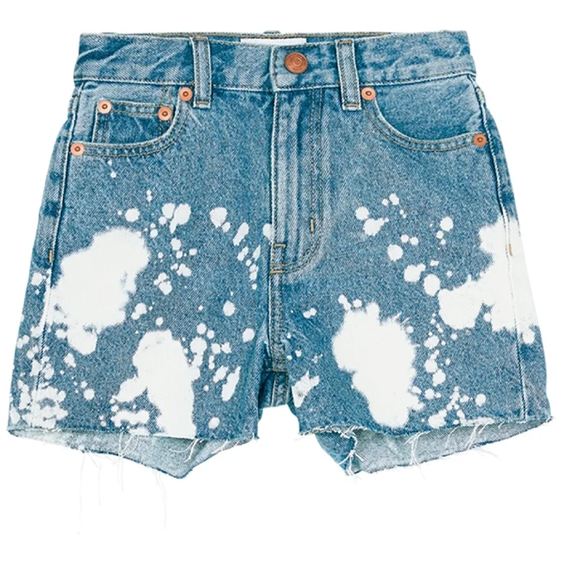 Printed Animal Print Women Shorts for a Wild and Stylish AppearanceFinger In The Nose Cherryl Bleached Blue White Spots High Waist Shorts
