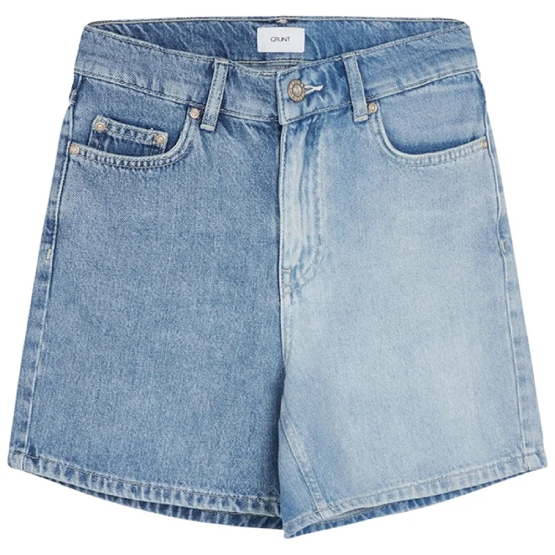 Ruffled Hem Women Shorts to Add a Feminine TouchGRUNT Blue Mom 2 Blue Shorts