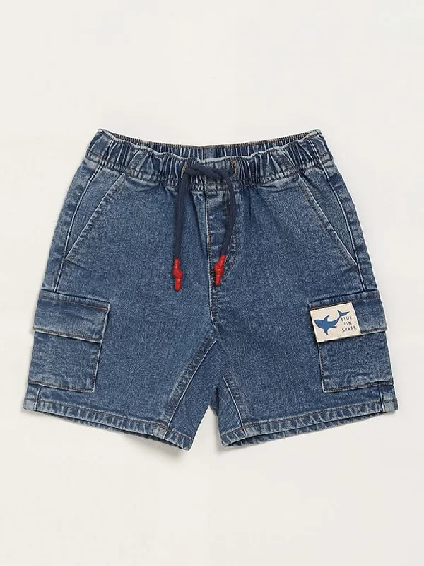 Tie - Waist Women Shorts for a Customizable FitHOP Kids Blue Denim Cargo Shorts
