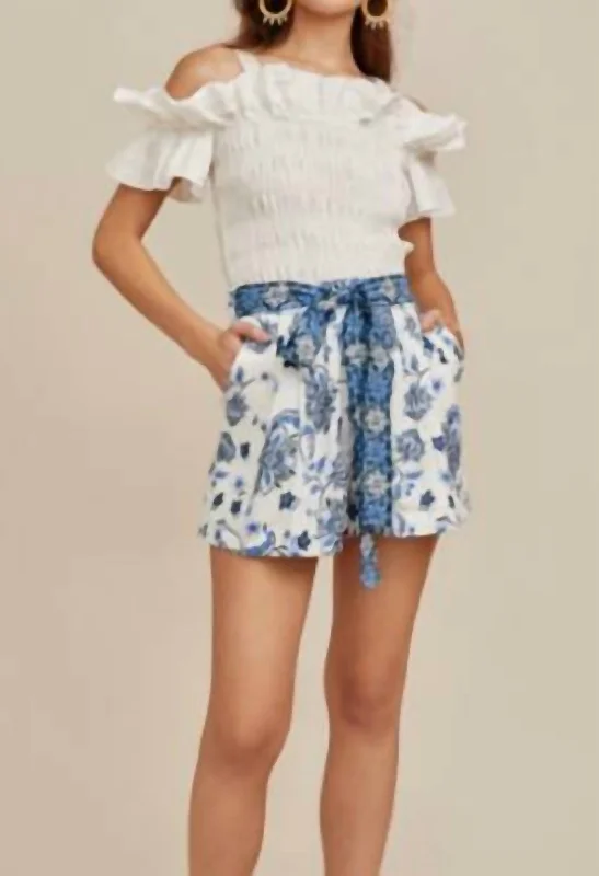 Ruffled Hem Women Shorts to Add a Feminine TouchIndigo Short In Multi