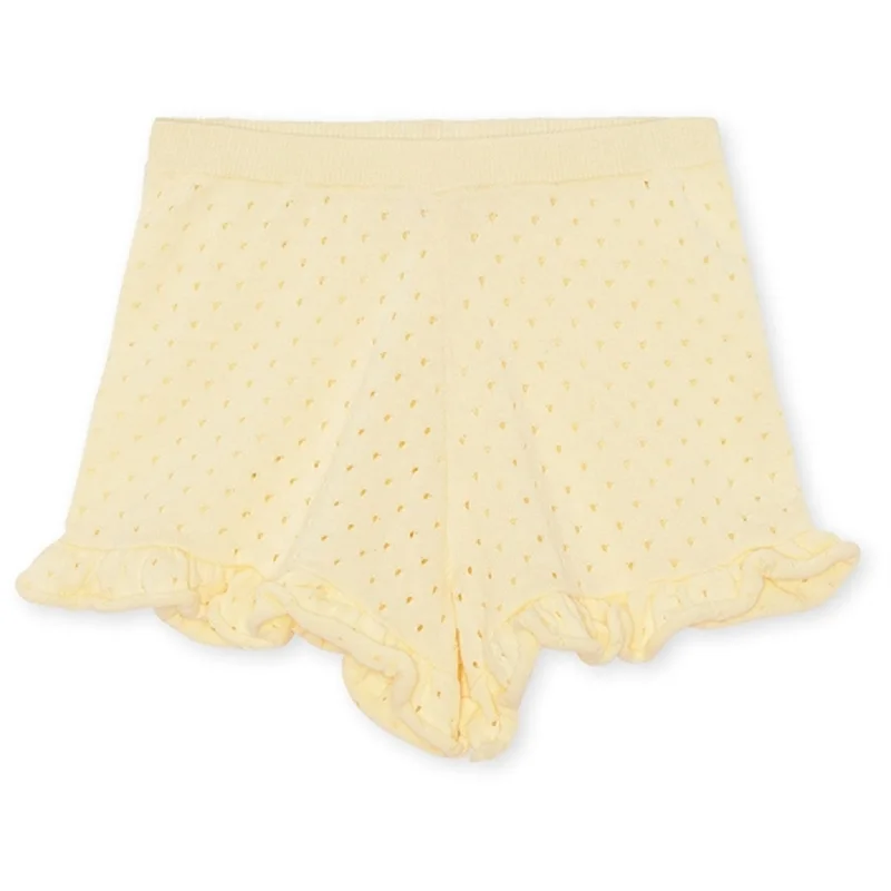 Tie - Waist Women Shorts for a Customizable FitKonges Sløjd Cypres Frill Lemon Icing Shorts