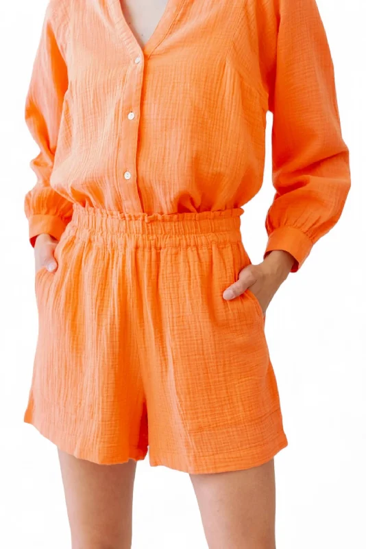Plus Size Women Shorts with a Comfortable and Stylish FitLeighton Short In Papaya