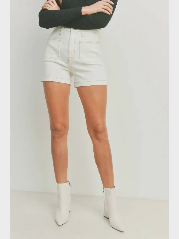 High - Waisted Women Shorts for a Retro and Flattering LookLucy Patch Shorts In Off White
