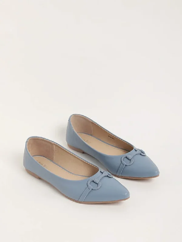Belted Women Shorts to Enhance the WaistlineLUNA BLU Powder Blue Ballet Shoes