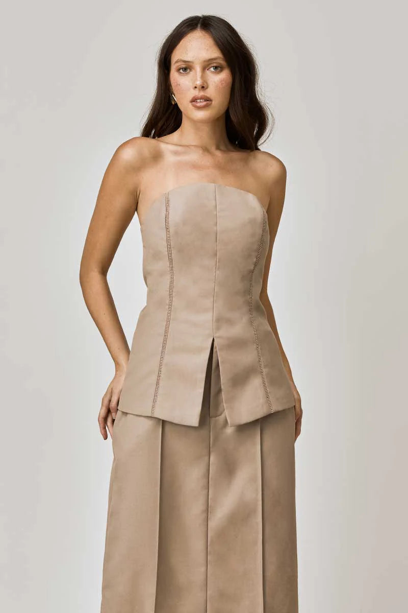 Lace - trimmed strapless top for a romantic and feminine date nightMara Strapless Top