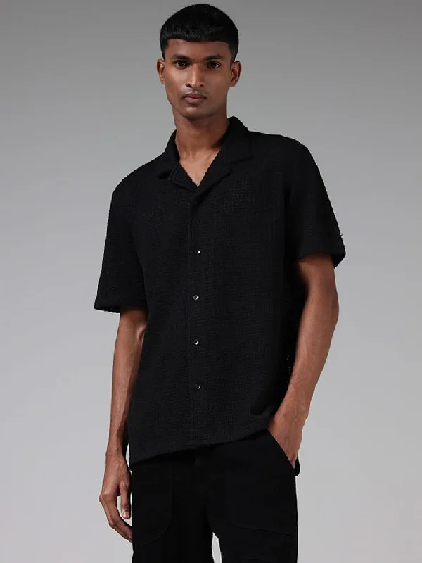 Bermuda Women Shorts for a Classic and Sophisticated LookNuon Black Relaxed-Fit Knitted Shirt Bermuda Women Shorts for a Classic and Sophisticated LookNuon Black Relaxed-Fit Knitted Shirt