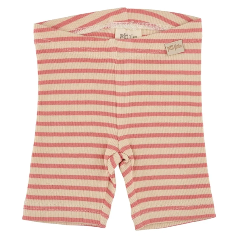 Jeanette Women Shorts with a Soft and Comfortable FeelPetit Piao Dark Peach/Cream Shorts Modal Striped