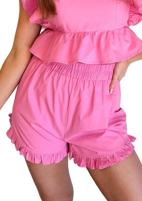 Piper Ruffle Short In Pink