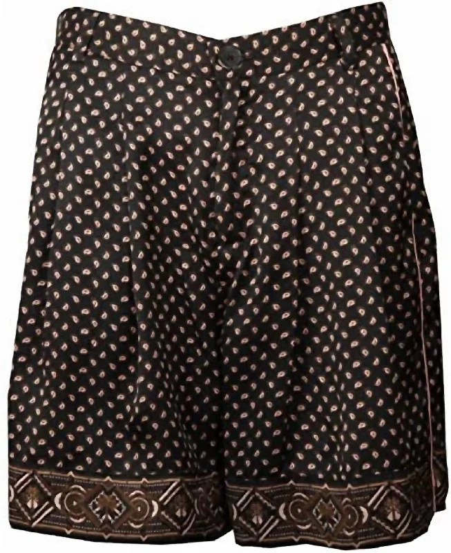 Jeanette Women Shorts with a Soft and Comfortable FeelPrinted Pajama Shorts In Dark Brown