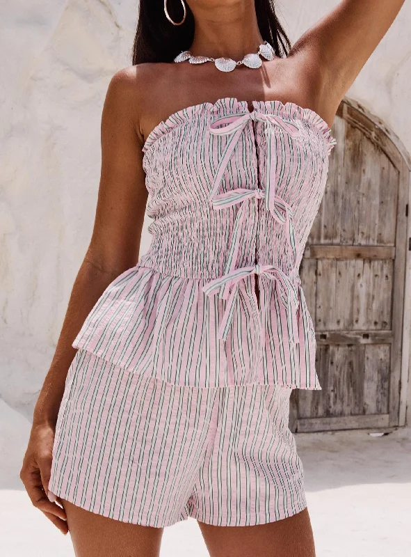 Moisture - wicking strapless top for staying dry during workoutsSaskea Strapless Top Pink Moisture - wicking strapless top for staying dry during workoutsSaskea Strapless Top Pink