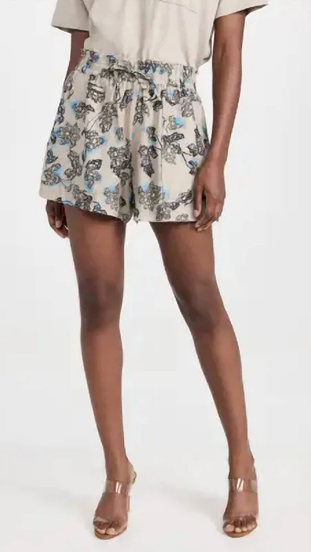 Leather Look Women Shorts for an Edgy and Chic StyleSival Short In Beige Multi