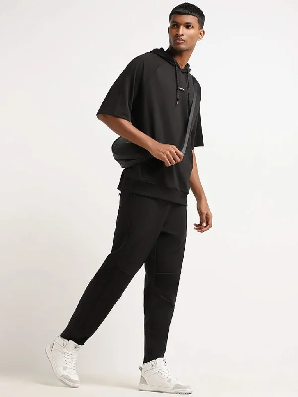Twill Women Shorts with a Smooth Texture and DurabilityStudiofit Black Relaxed Fit Track Pants