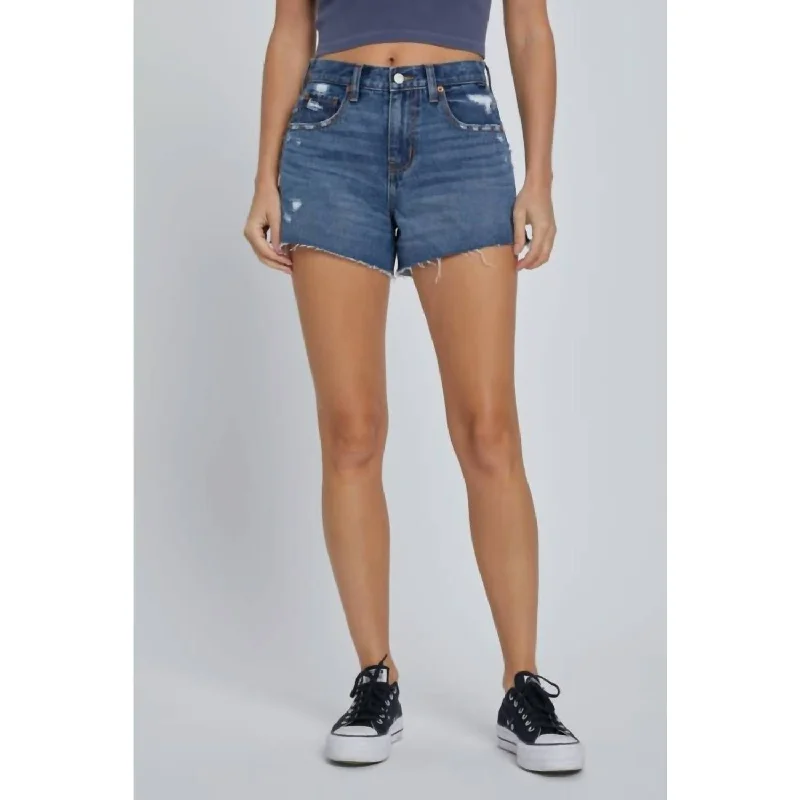 Patterned Geometric Women Shorts for a Modern AppealSummer Heat Jean Shorts In Dark Denim