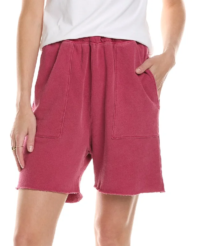 Solid Color Women Shorts in Bright Hues for a Bold StatementTHE GREAT The Patch Pocket Sweatshort