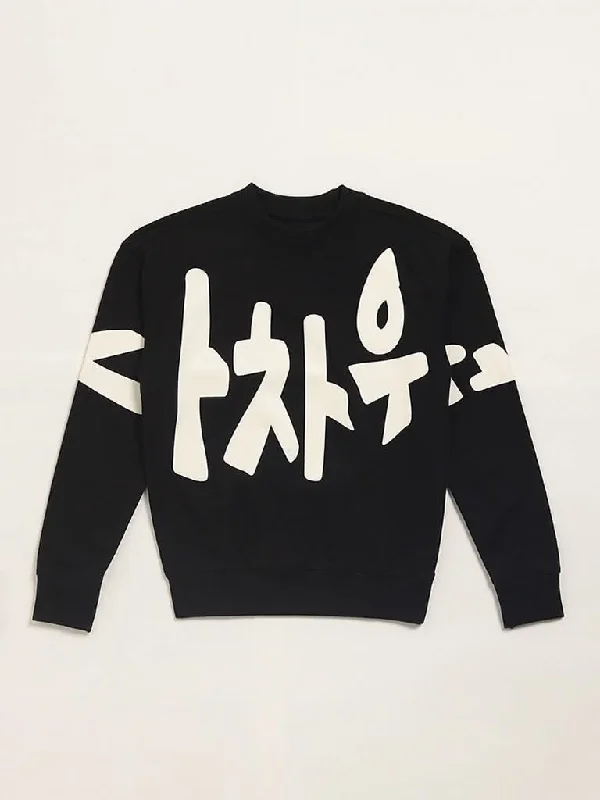 Ruffled Hem Women Shorts to Add a Feminine TouchY&F Kids Black Printed Sweatshirt
