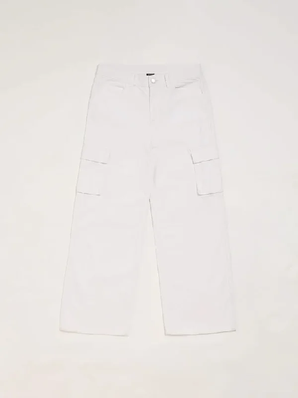 Belted Women Shorts to Enhance the WaistlineY&F Kids Off White Relaxed - Fit High Rise Jeans